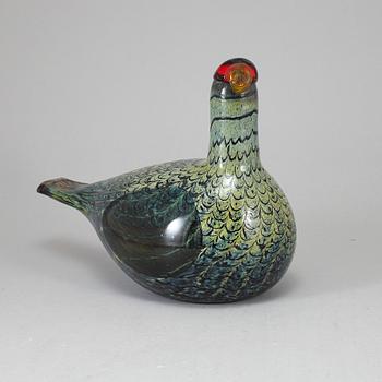 OIVA TOIKKA, a glass bird, Male Wood Grouse, signed O. Toikka Nuutajärvi.