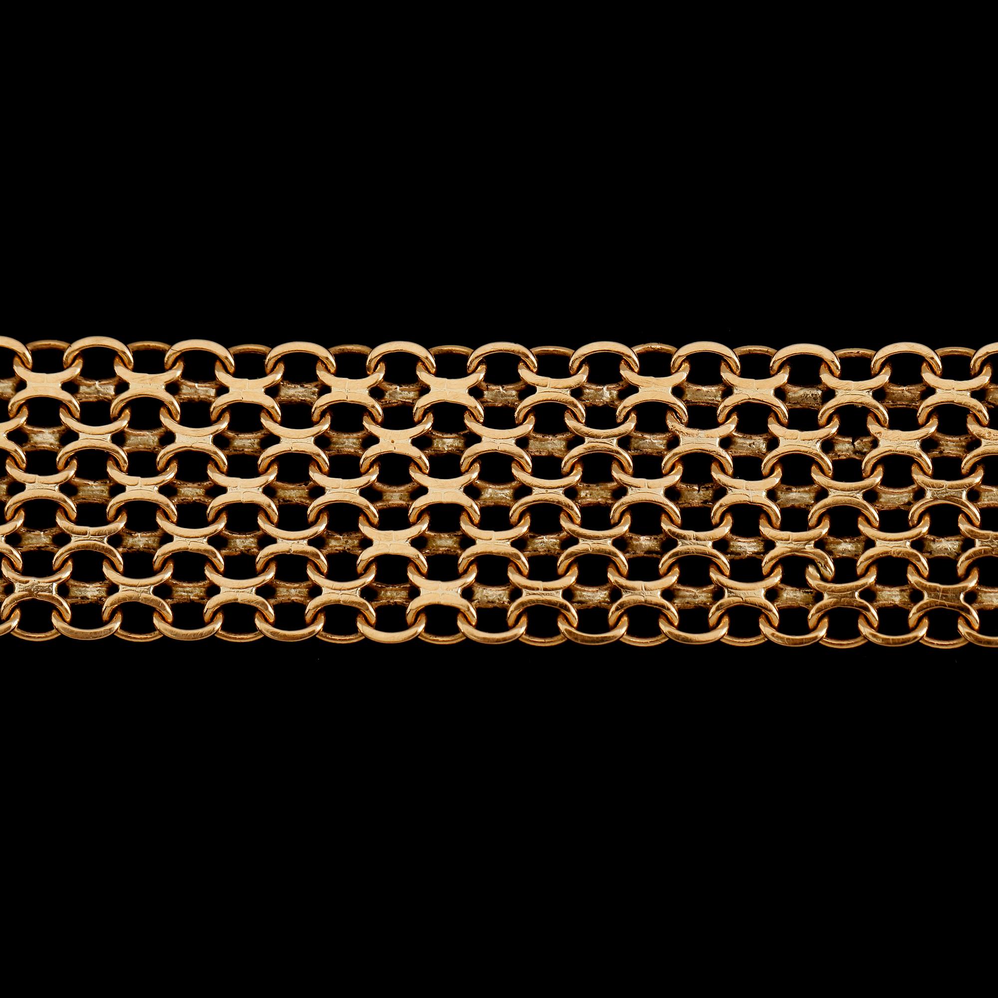 ARMBAND, 18 k guld, X-länk, vikt ca 23 g.