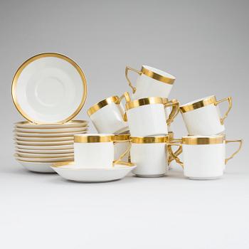 KARIN BJÖRQUIST, coffe cups with saucers (11), bone china, "Nobel Jubilee 1991", Rörstrand/Gustavsberg.