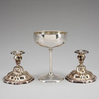 PARTI SILVER, 3 delar, bla C G Hallberg, Stockholm, 1919. Totalvikt: ca 519 gram.