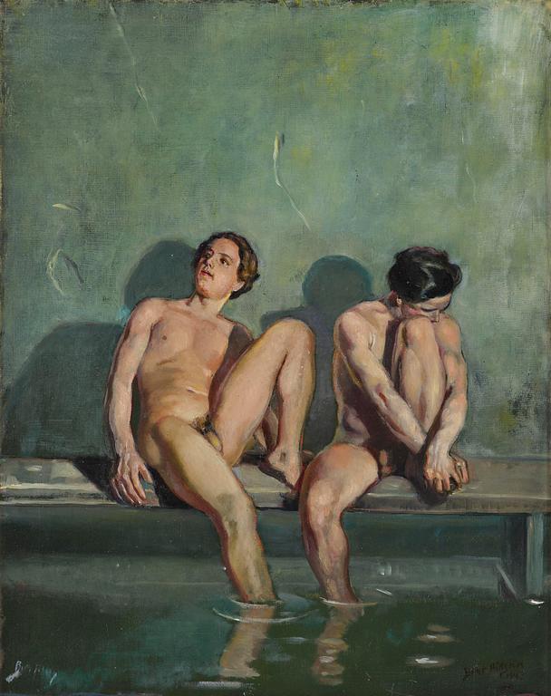 Bror Hillgren, Two youths in a bathhouse.