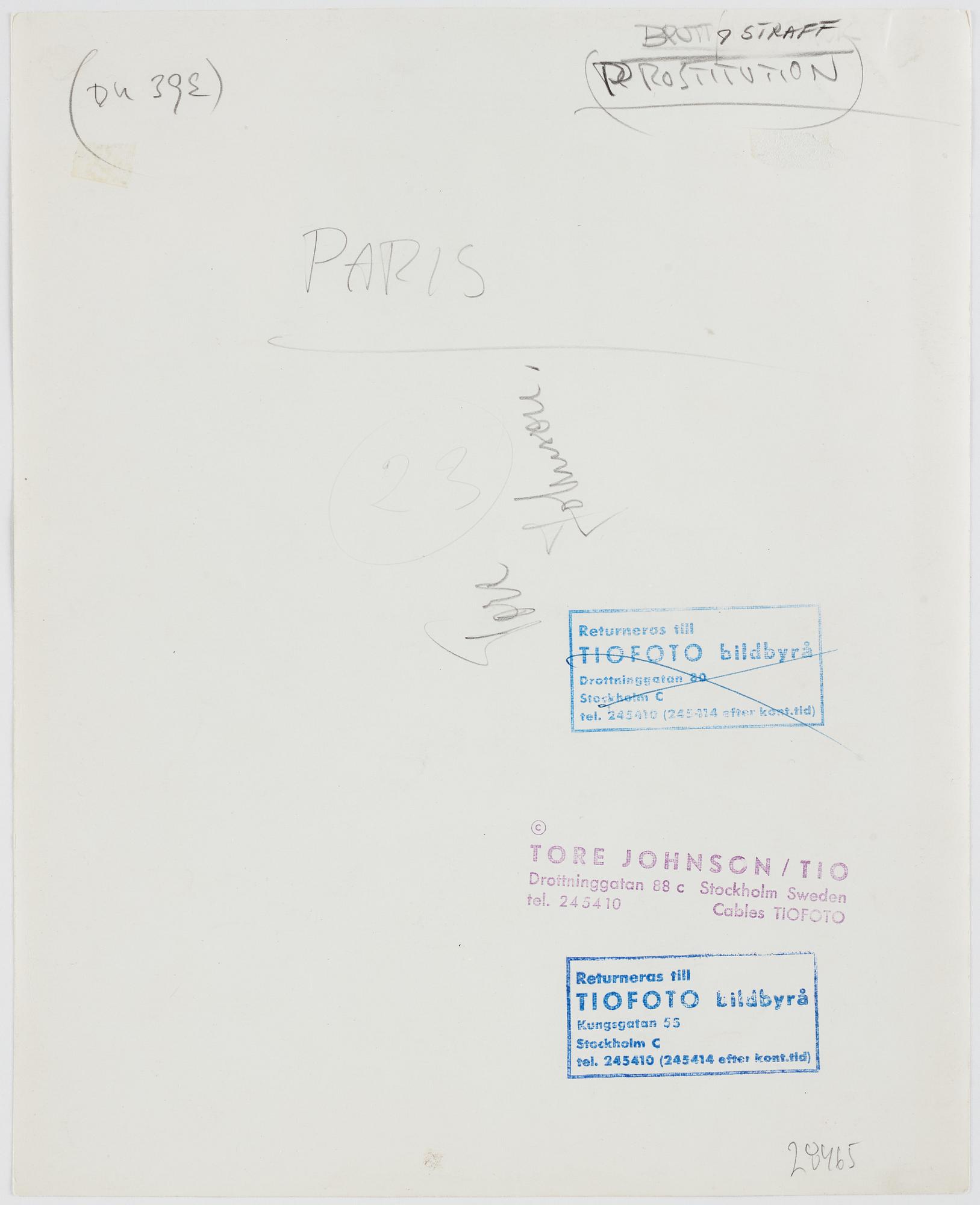 Tore Johnson, photograph stamped and possibly signed on verso.