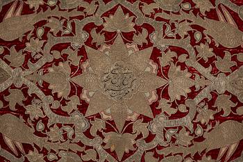 Broderi, antik persisk sammet, ca 150 x 103,5 cm, 1700 - 1800-tal.