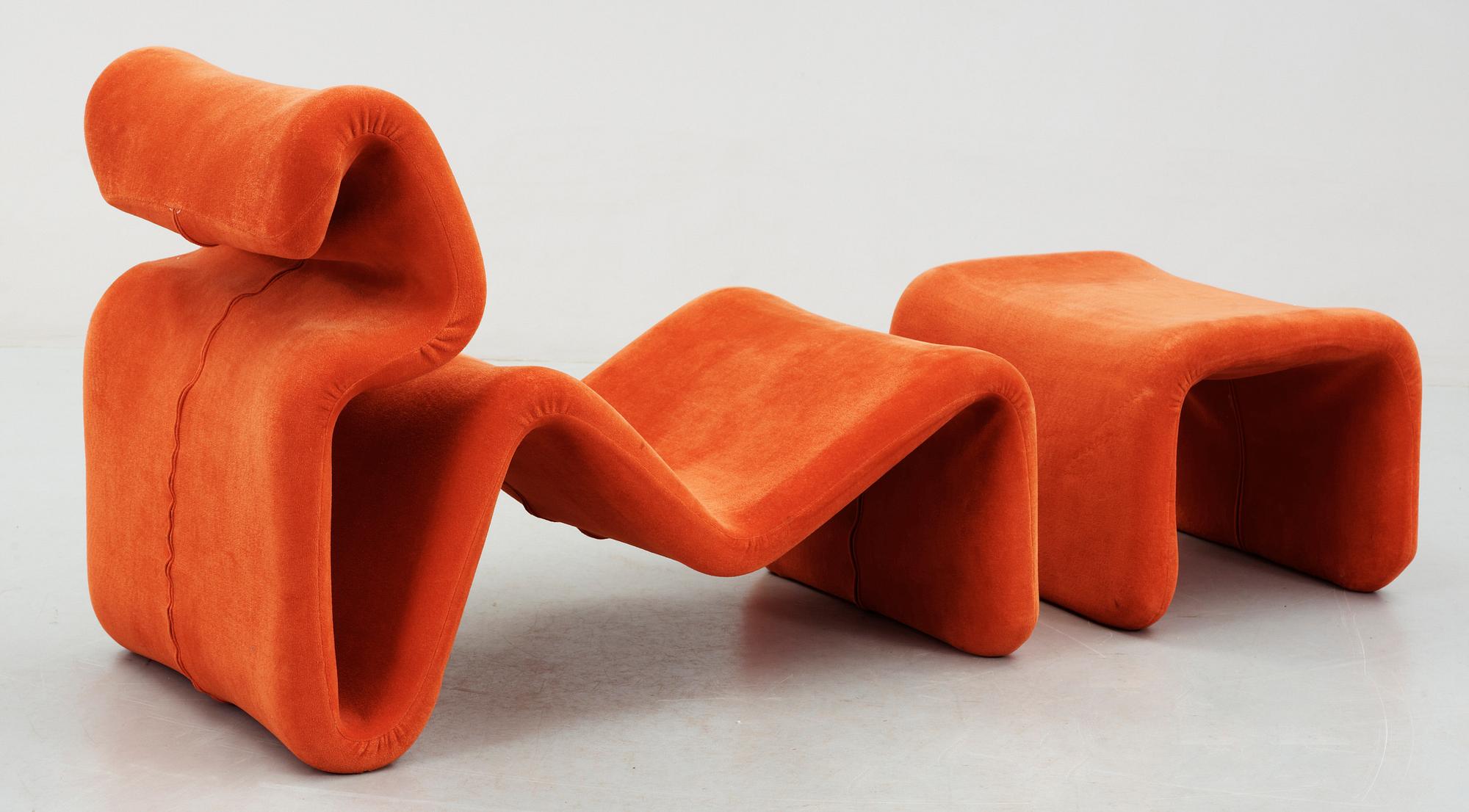 A Jan Ekselius 'Etcetera' or 'Jan' easy chair with ottoman. JO Carlsson  1970's.