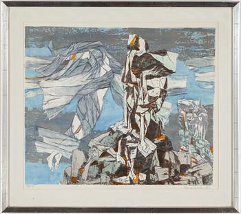 SIGURD WINGE, a litograph in colors, signed and dated 61, numbered 15/260.