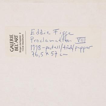 EDDIE FIGGE, pastel and assemblage, signed and dated 1998.