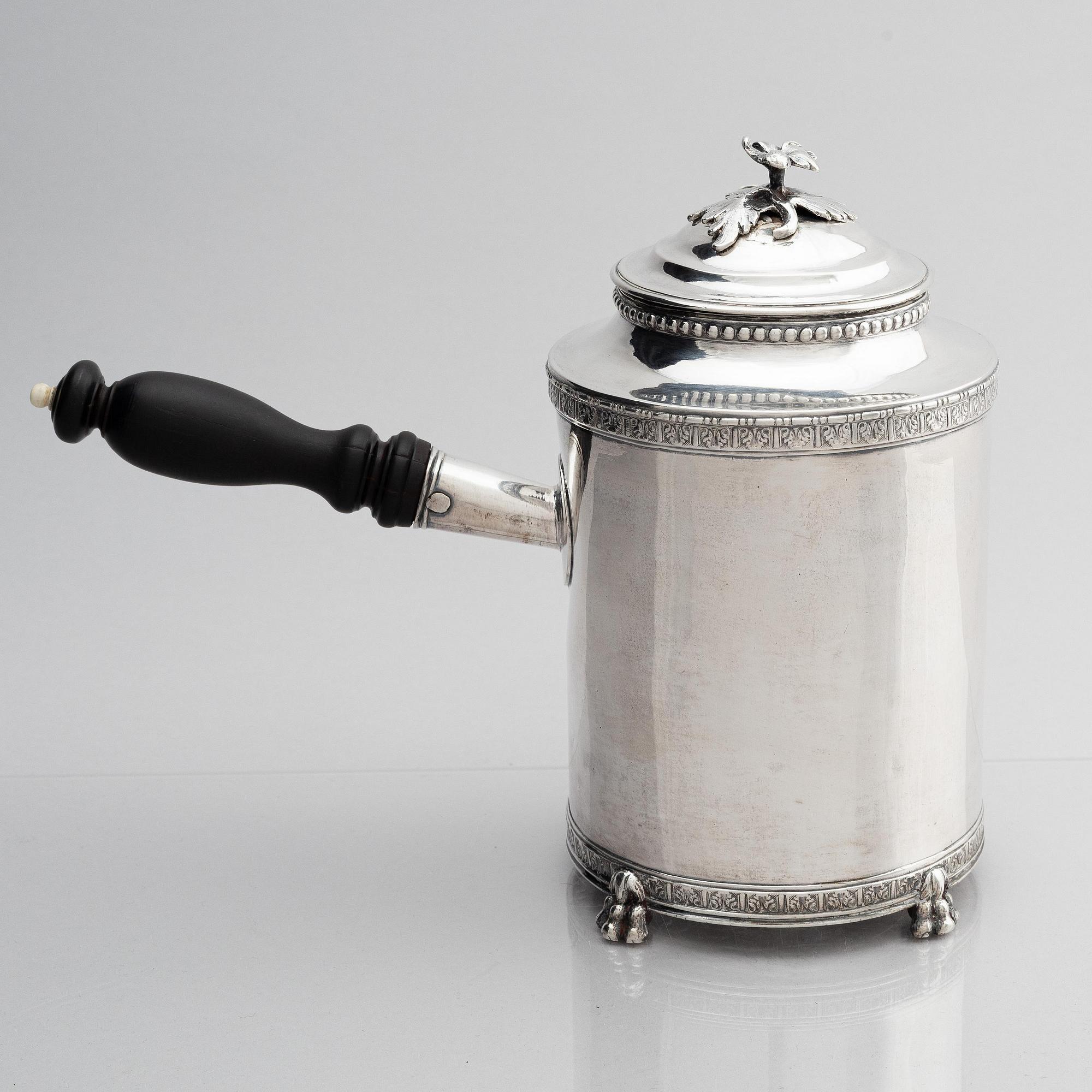 Pehr Zethelius, kaffekanna, silver, Stockholm 1783. Gustaviansk.