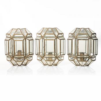 Hijos Esteves, vägglampor, 3 st, Taurus, Spanien, 1900-talets andra hälft.