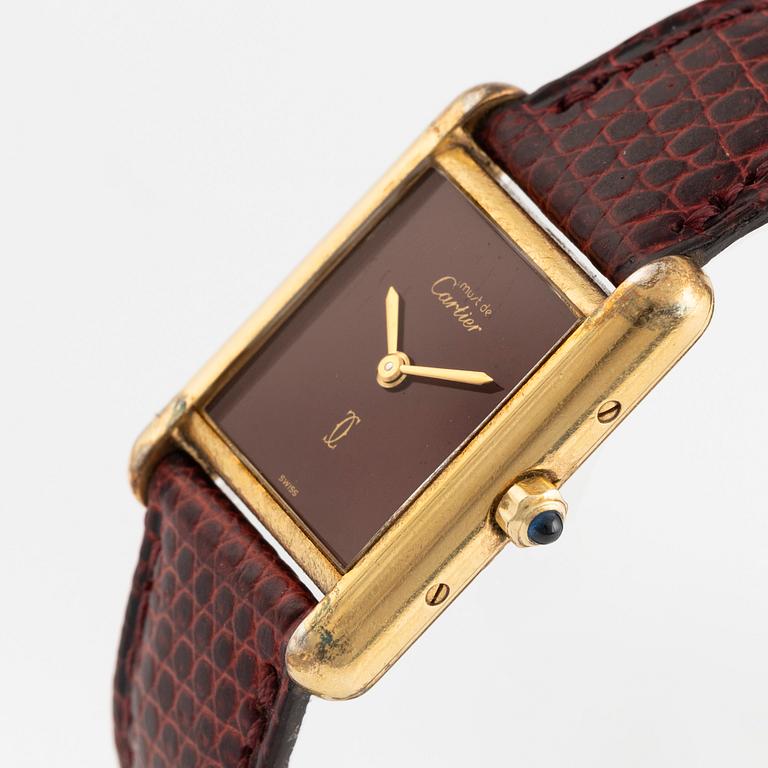 must de Cartier, Tank, wristwatch, 20,5 x 20 (28) mm.