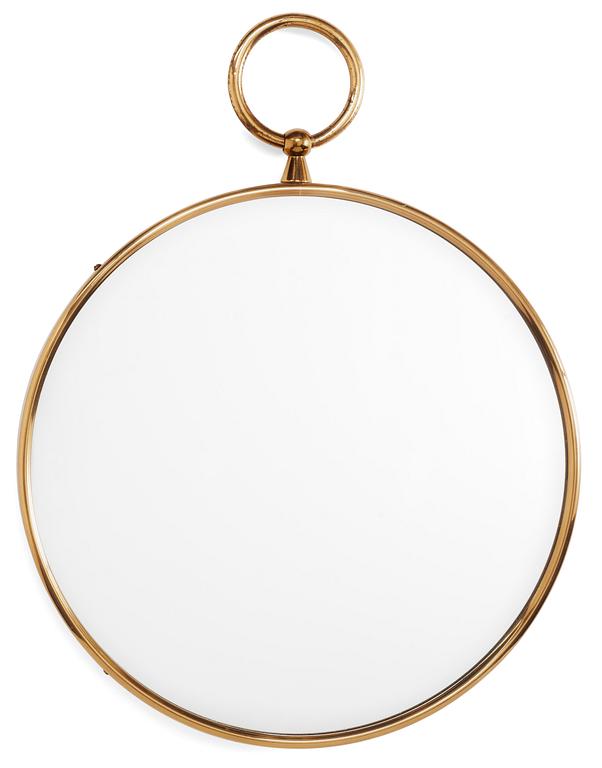 A Piero Fornasetti brass mirror, Italy 1950's.