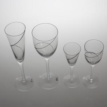ANNA EHRNER, 48 delar, glas, "Line", Kosta Boda, 1900-talets slut.