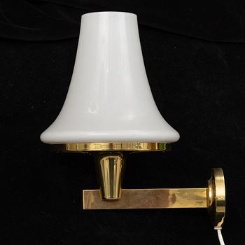 HANS-AGNE JAKOBSSON, a brass ceiling light and wall light from Markaryd, 1960's.