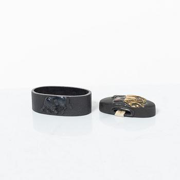 Fuchi and kashira, pair, Meiji, unsigned.