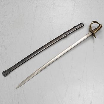 A Swedish cavalry sword 1854 pattern with scabbard.