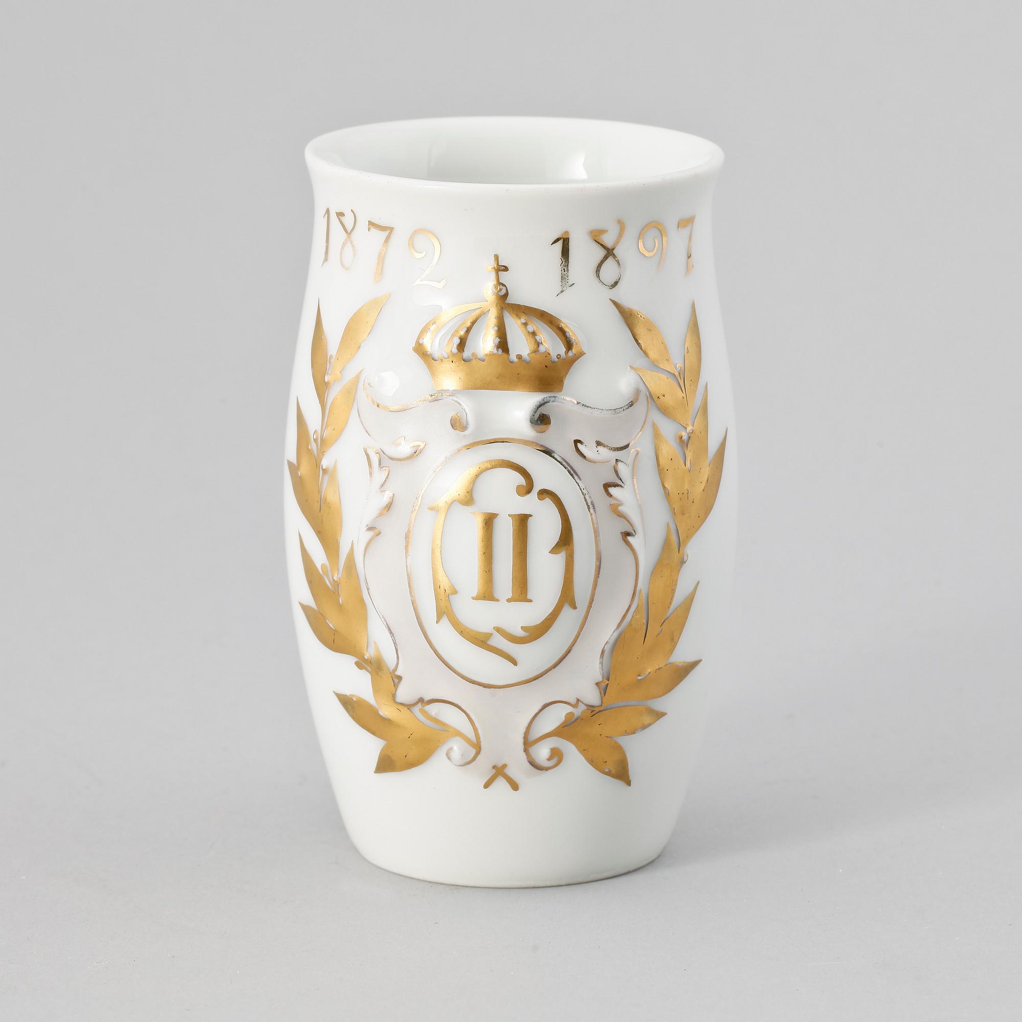 MINNESBÄGARE, porslin, Rörstrand 1897.