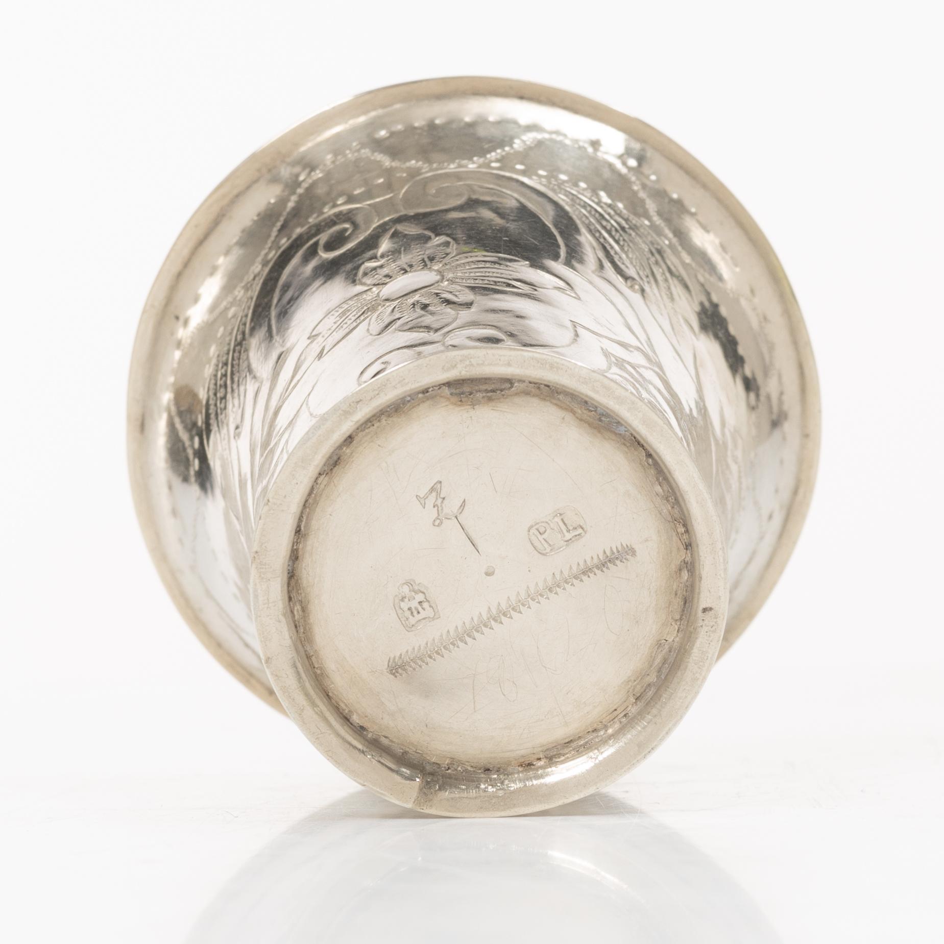 A Swedish silver beaker, mark of Petter Lund, Nyköping 1736.