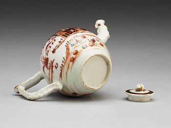 TEKANNA med LOCK, kompaniporslin. Qing dynastin, Qianlong  (1736-95).