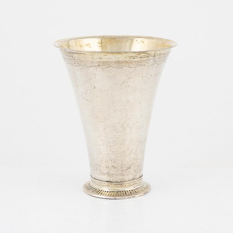 A silver-gilt beaker, mark of Niklas Ramberg, Lund 1824.
