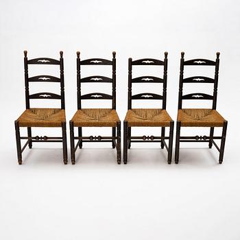 Axel Einar Hjorth, a set of 4 chairs, "Blidö", Nordiska kompaniet, 1929.