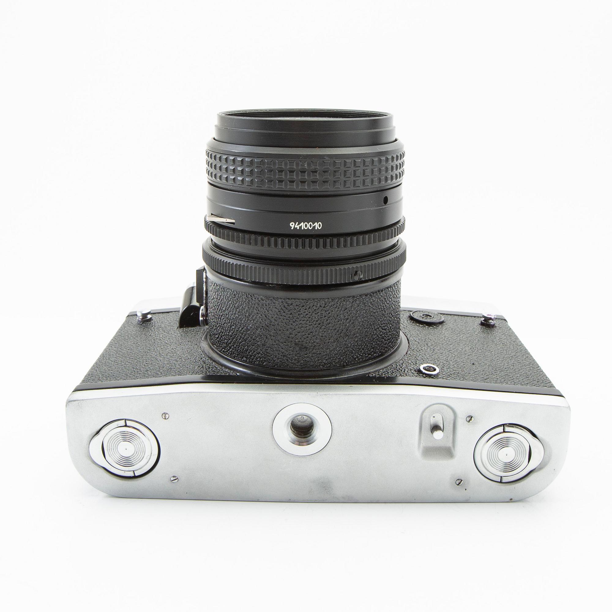 Camera, Kiev 60, and 3 lenses.