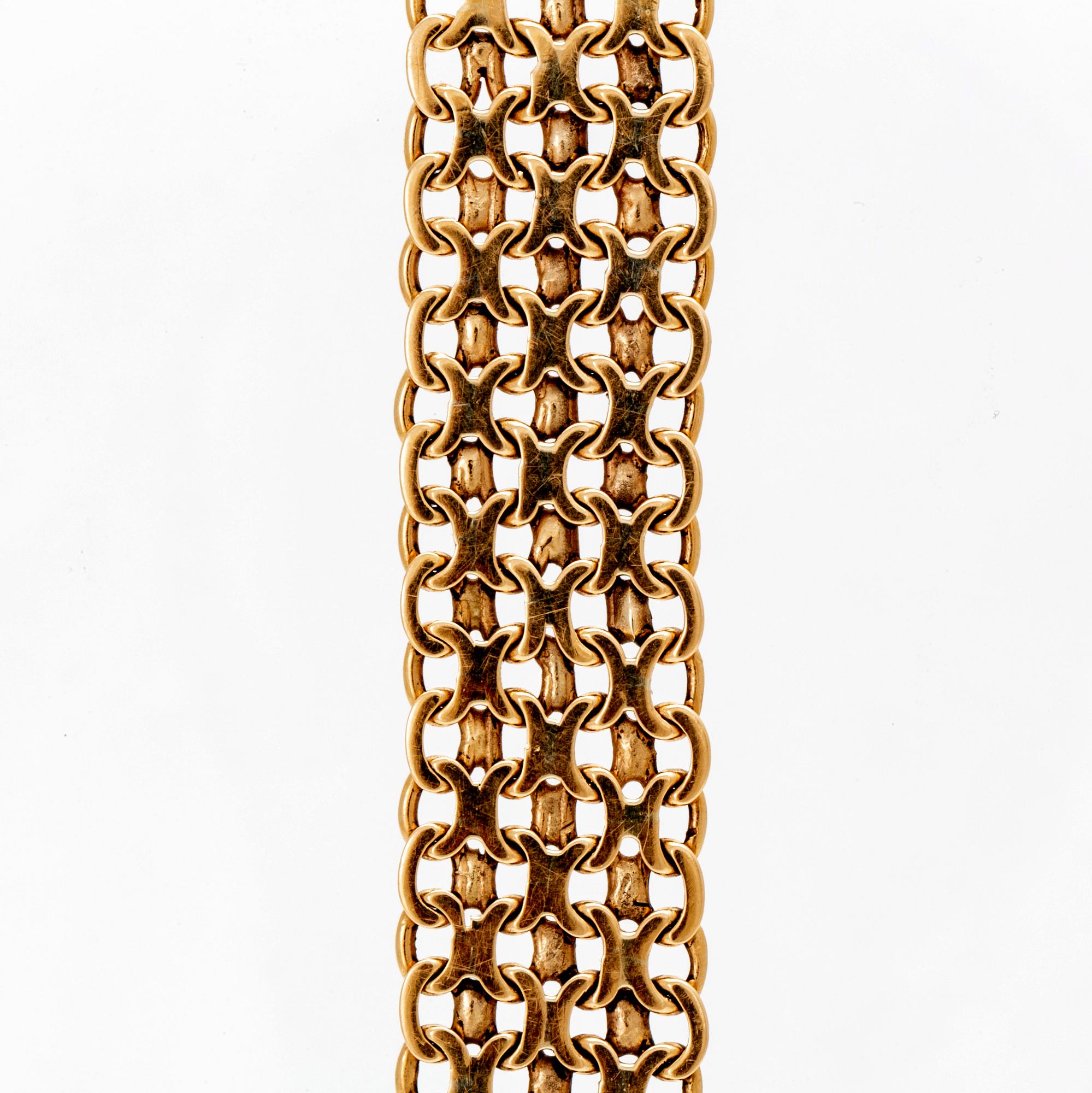 Armband 18K guld X-länk Stockholm 1962.