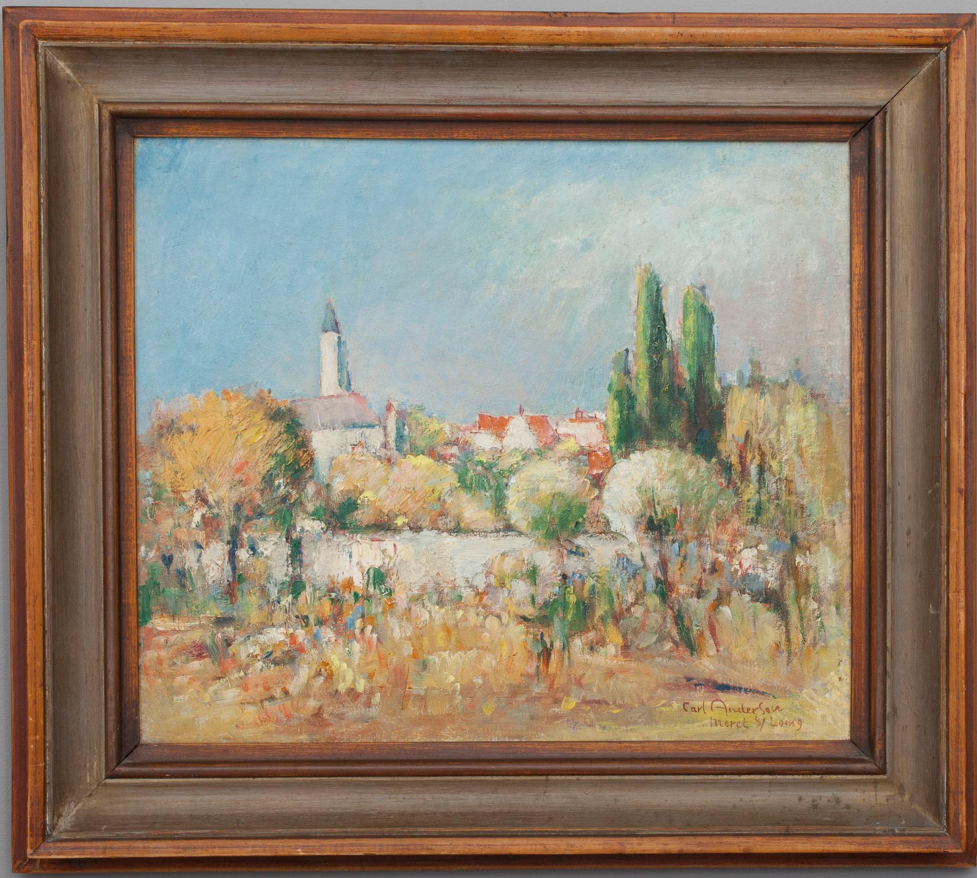 CARL ANDERSSON, olja på duk, signerad, Moret S/Loing.