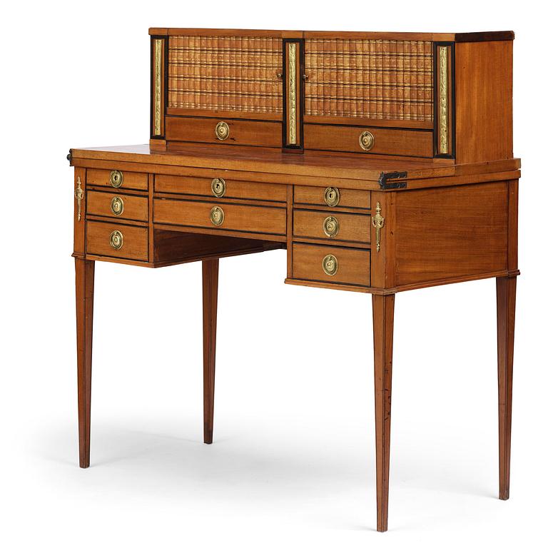 A presumably German Louis XVI mahogany desk, late 18th century.