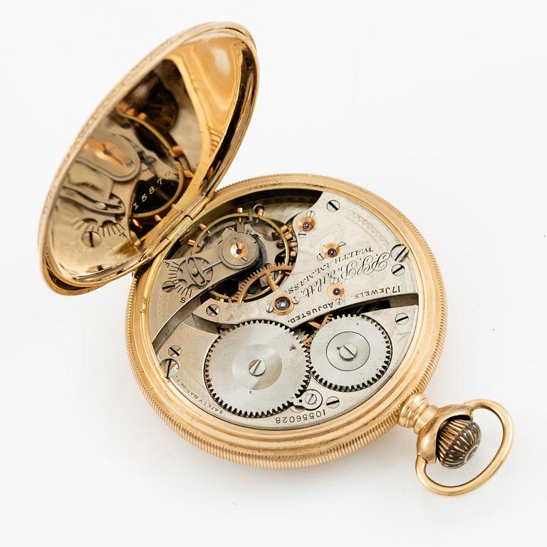 American Waltham Watch Co, pocket watch, 14K gold, 49 mm.