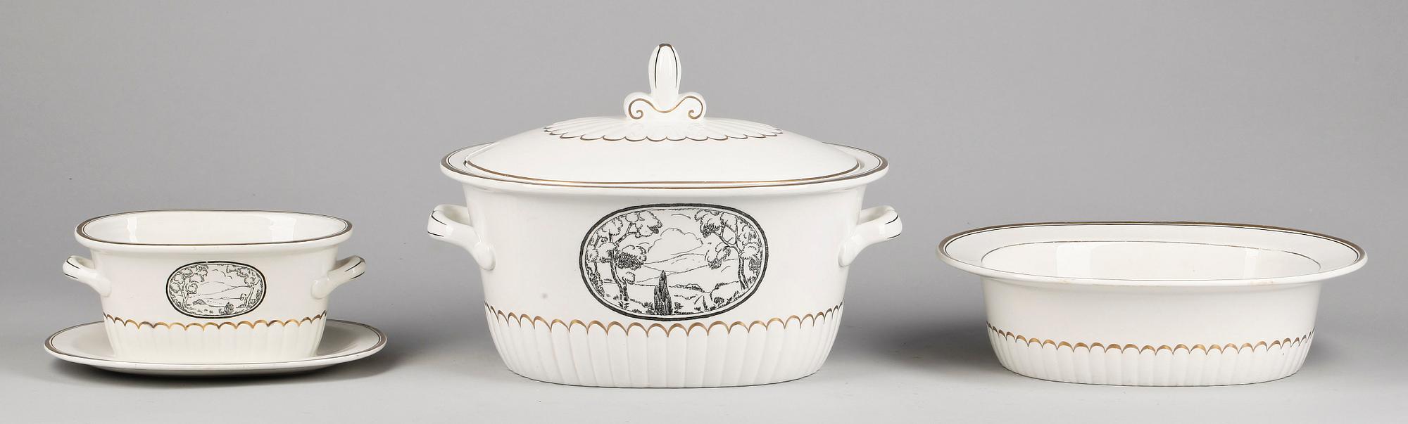 MATSERVIS, 42 delar, porslin, modell "Landskap", Wilhelm Kåge Gustavsberg.