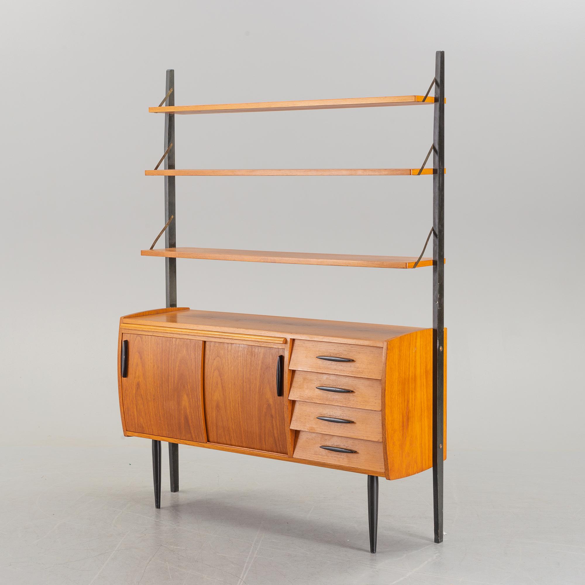A teak veneered bookcase, 1950's.