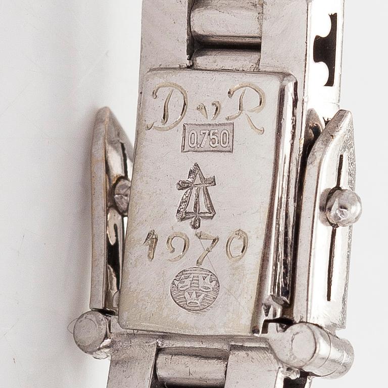 Armband, 18K vitguld med runda briljantslipade diamanter totalt ca 1.44 ct. Svensk importstämpel.
