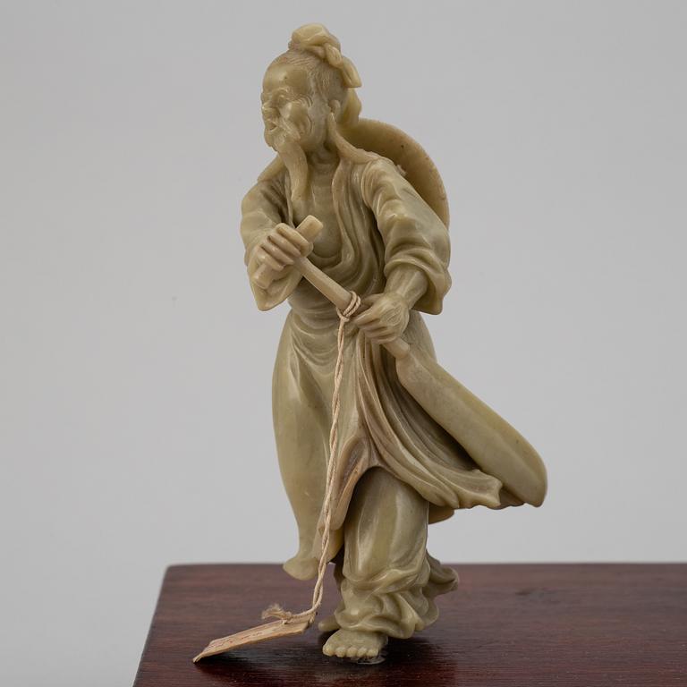 Two Soapstone figure groups, China, 20th Century.