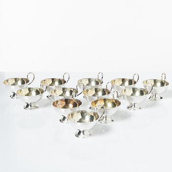 Punschmuggar, 12 st, silver, Cesons, Göteborg, 1970-tal.