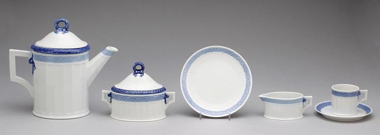 KAFFESERVIS, 15 delar, porslin, "Vifte" , Royal Copenhagen, Danmark, 1900-talets mitt/andra hälft.