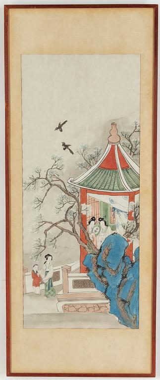 Two watercolours on paper, including Chinese, early 20th century.