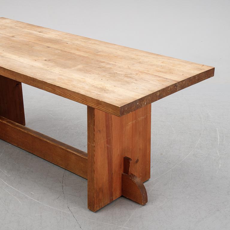 Axel Einar Hjorth, a stained pine "Lovö" table, Nordiska Kompaniet Sweden 1930's.