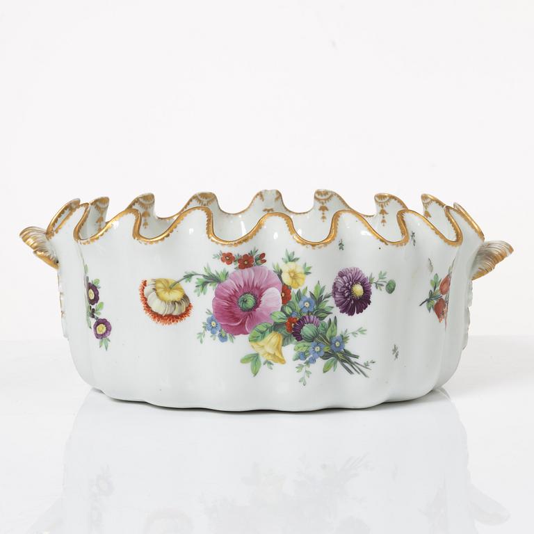 Royal Copenhagen, a glass rinser, "'Saxon Flower', Denmark, 19th century.