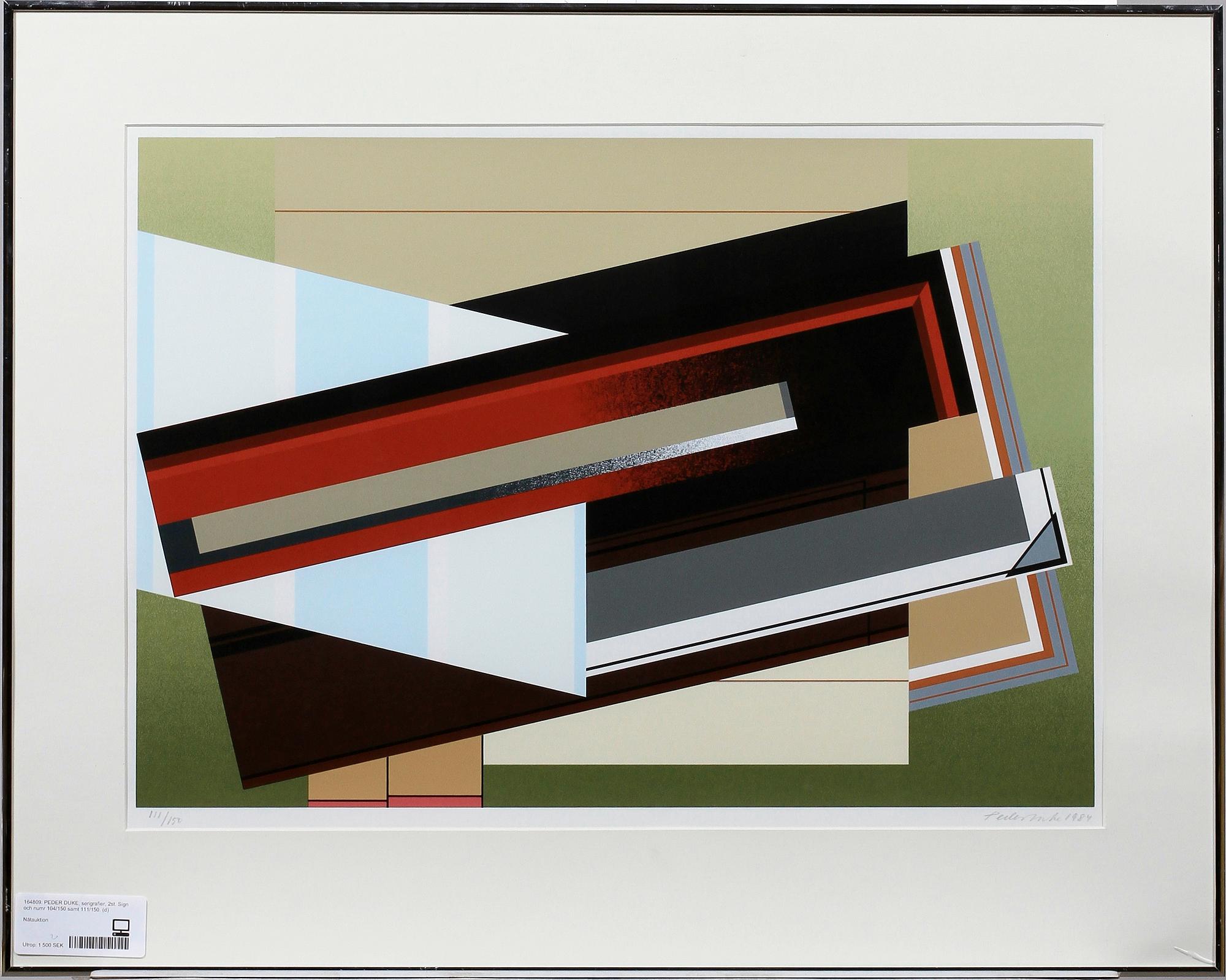 PEDER DUKE, serigrafier, 2st. Sign och numr 104/150 samt 111/150.