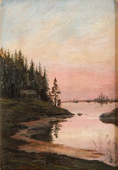 Ellen Favorin, Rantamaisema ilta-auringossa.