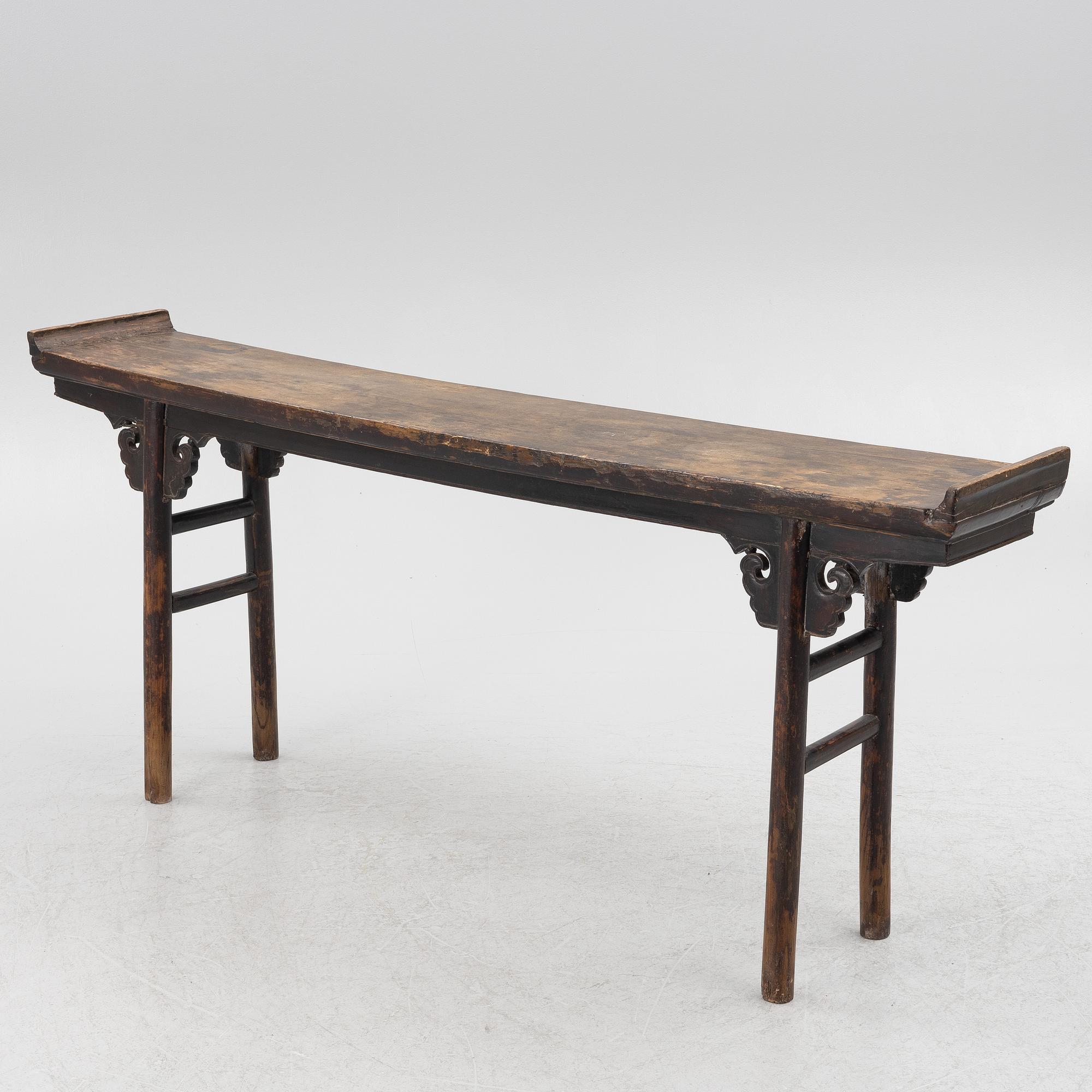 A Chinese hardwood altar table, Qing dynasty, 19th century.