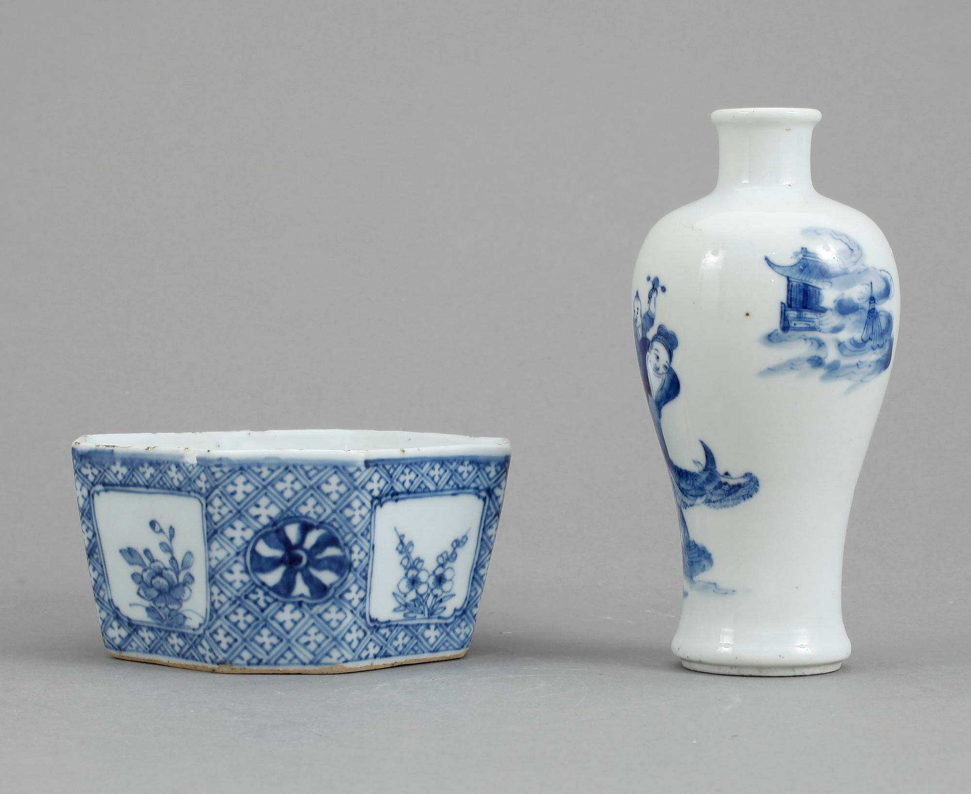 VAS samt SKÅL, porslin, 1700-tal.