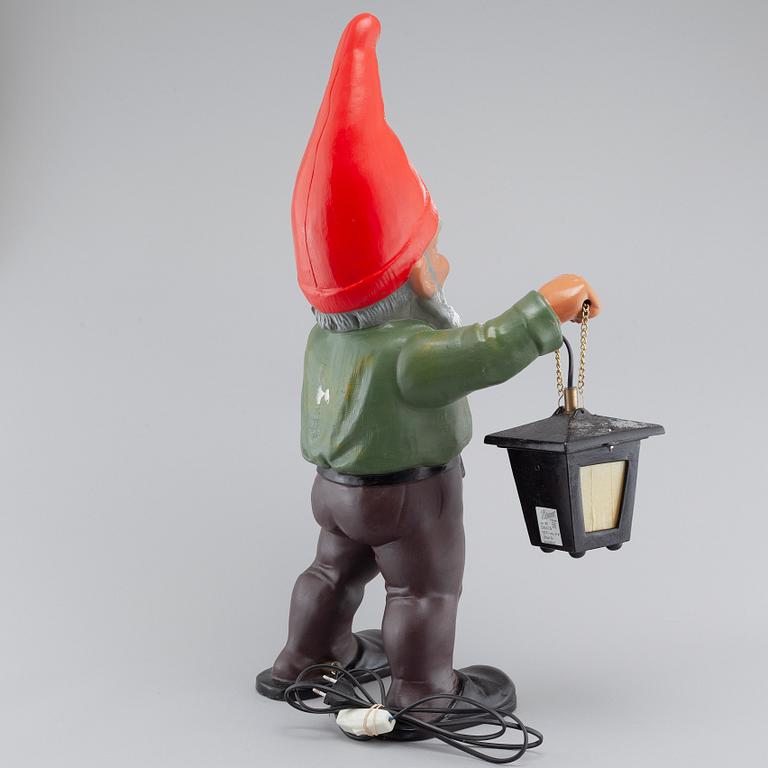 A ceramic gnome with lantern by Heissner, Germany, second half of the 20th century.