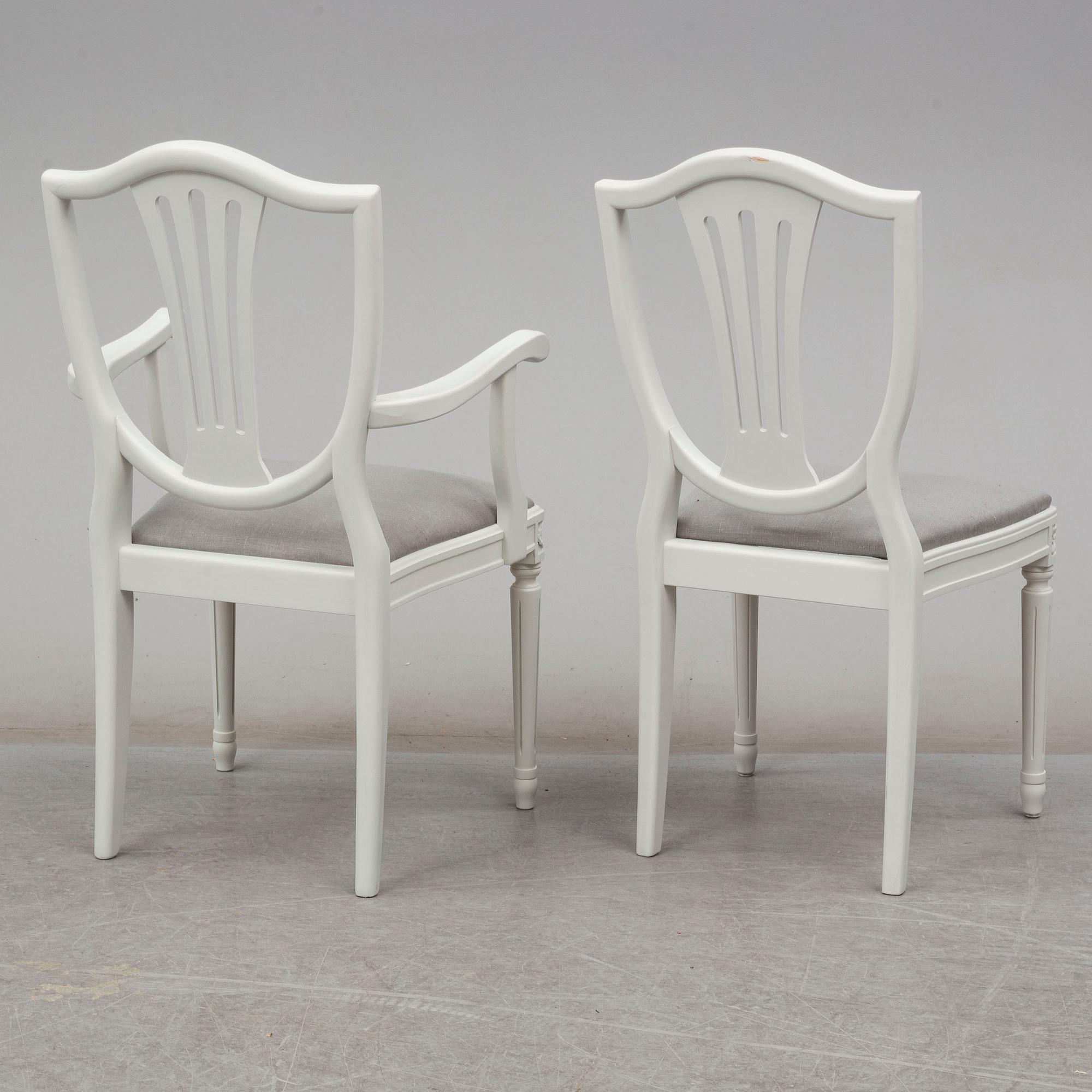 STOLAR, 10 stycken, gustaviansk stil, 1900-talets slut.