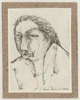Olavi Vaarula, blandteknik på papper, signerad och daterad 1972.