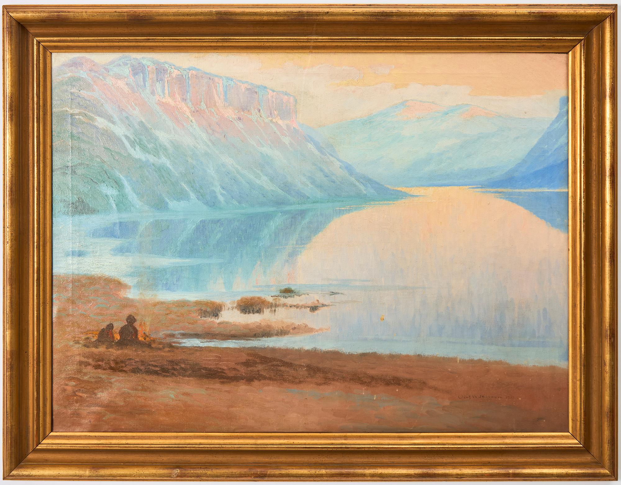 Olof Walfrid Nilsson, "Rautasjärvi i midnattssol".