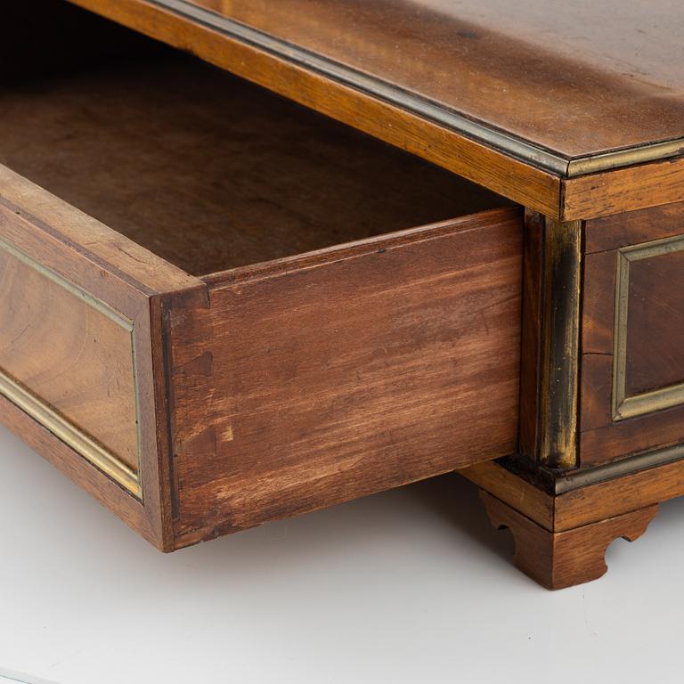 A late Gustavian mahogany and gilt-brass mounted dressing mirror, late 18th century.