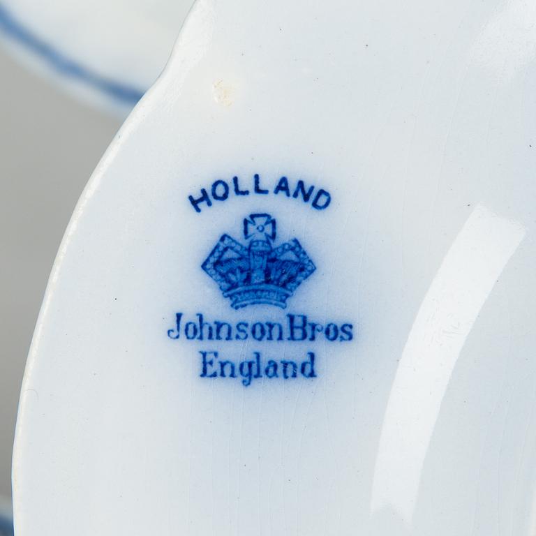 Servidelar, 29 st, "Flow Blue", modell Holland, Johnson Brothers, England.