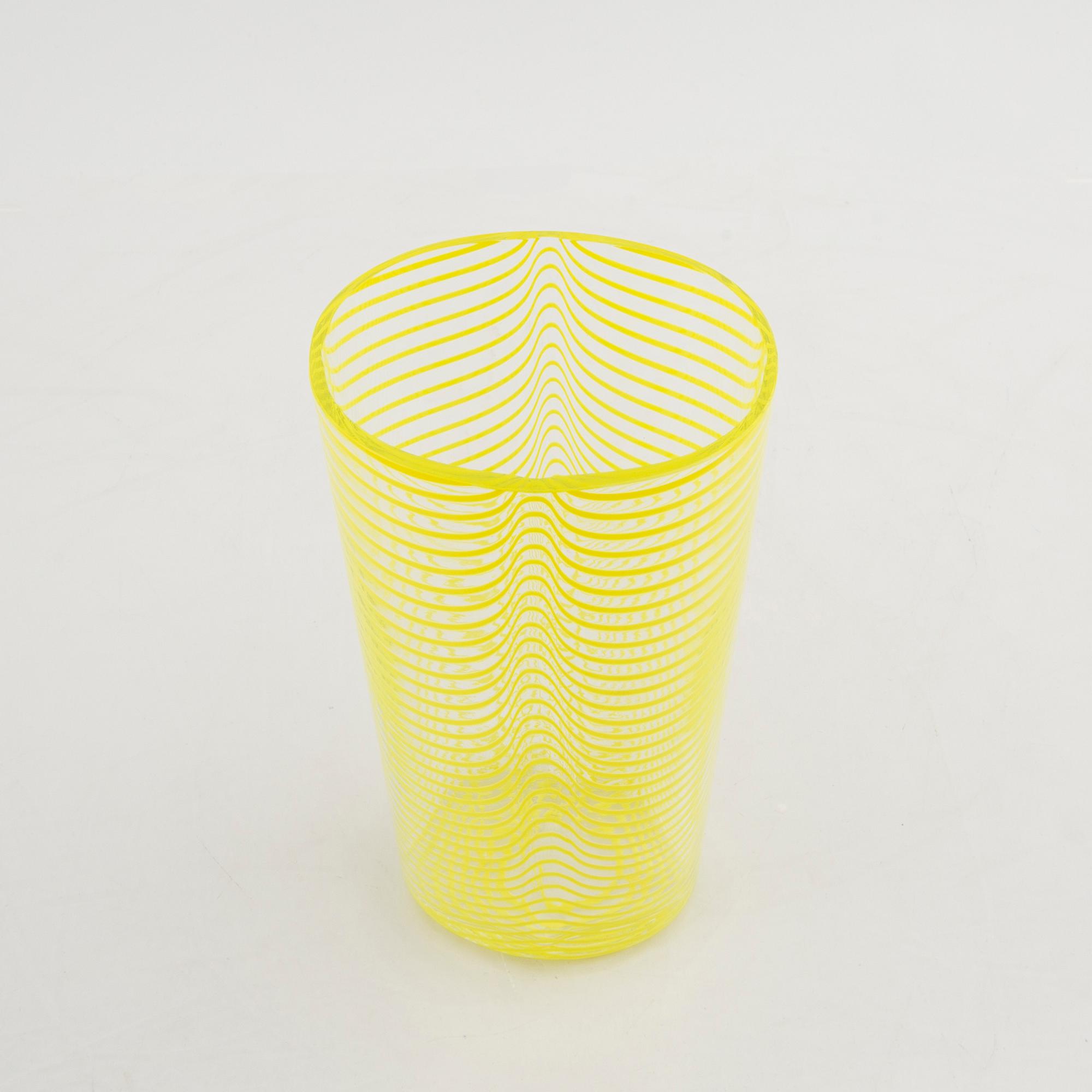 Bertil Vallien/Kjell Engman, a set of six signed glass vases.