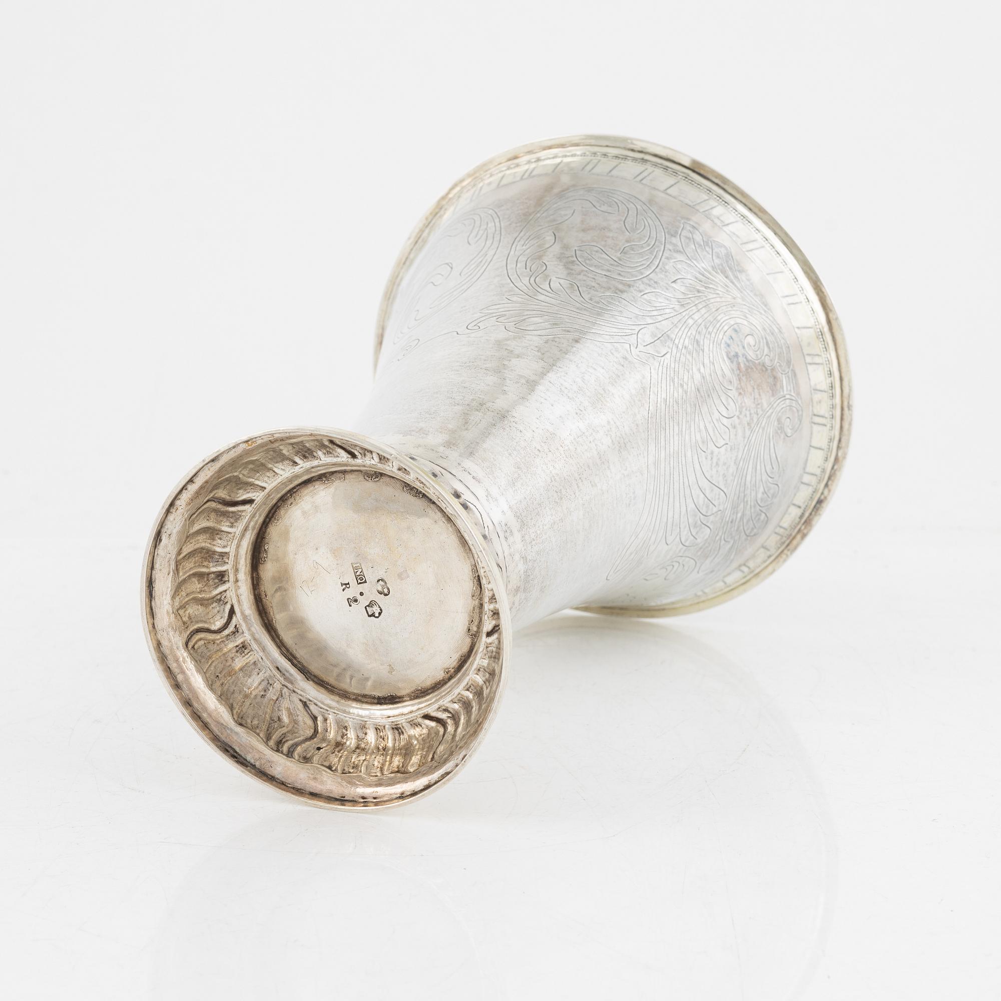 A Swedish silver beaker, mark of Jonas Nordqvist, Hudiksvall 1799.