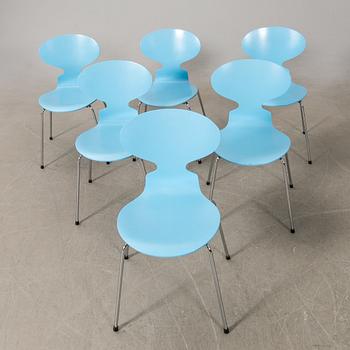 Arne Jacobsen, chairs 6 pcs, "Ant", Fritz Hansen, 1993.